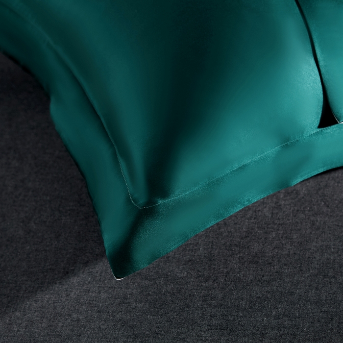 91家纺网 家纺一手货源 找家纺 凯森家纺 重磅纯真丝枕套一对100%桑蚕丝枕芯套美 容丝绸缎面枕头套夏季冰丝枕巾枕头套 孔雀绿