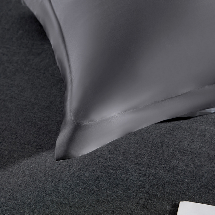 91家纺网 家纺一手货源 找家纺 凯森家纺 重磅纯真丝枕套一对100%桑蚕丝枕芯套美 容丝绸缎面枕头套夏季冰丝枕巾枕头套 金属灰