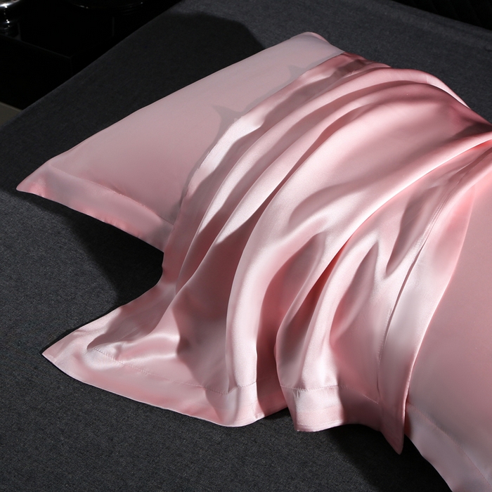 91家纺网 家纺一手货源 找家纺 凯森家纺 重磅纯真丝枕套一对100%桑蚕丝枕芯套美 容丝绸缎面枕头套夏季冰丝枕巾枕头套 少女粉
