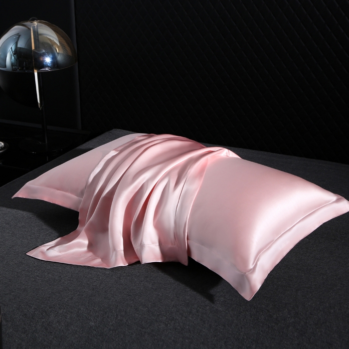 91家纺网 家纺一手货源 找家纺 凯森家纺 重磅纯真丝枕套一对100%桑蚕丝枕芯套美 容丝绸缎面枕头套夏季冰丝枕巾枕头套 少女粉