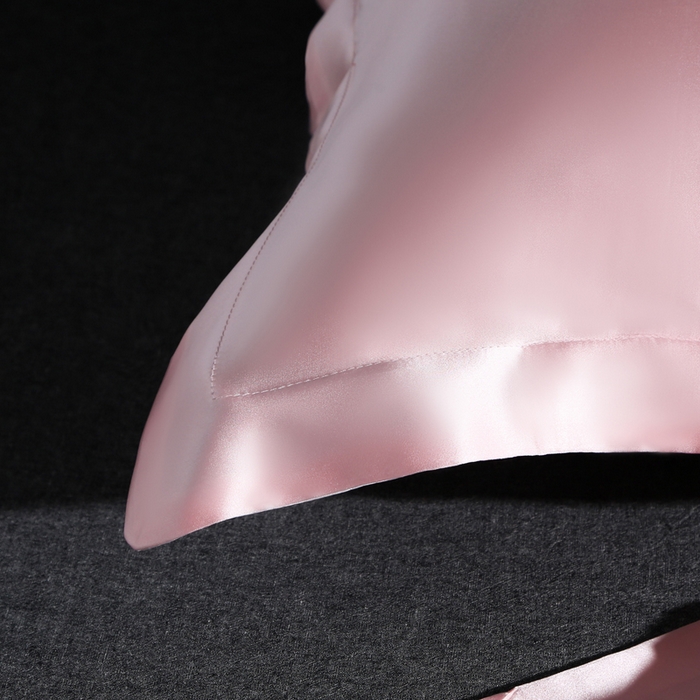 91家纺网 家纺一手货源 找家纺 凯森家纺 重磅纯真丝枕套一对100%桑蚕丝枕芯套美 容丝绸缎面枕头套夏季冰丝枕巾枕头套 少女粉