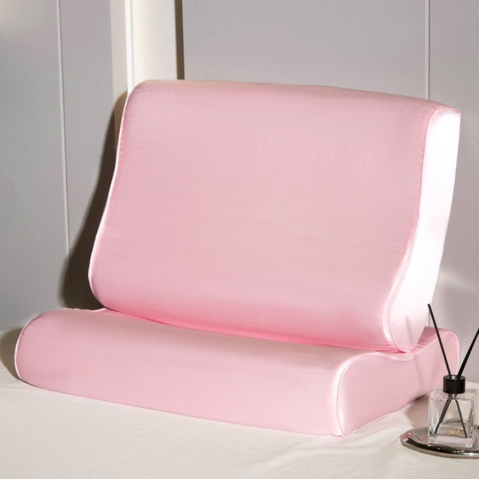 91家纺网 家纺一手货源 找家纺 凯森家纺 双面纯真丝乳胶枕套100%桑蚕丝记忆枕枕芯套丝绸缎面成人40x60cm记忆枕枕头套50x30儿童枕套 少女粉