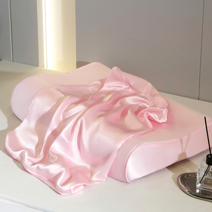 91家纺网 家纺一手货源 找家纺 凯森家纺 双面纯真丝乳胶枕套100%桑蚕丝记忆枕枕芯套丝绸缎面成人40x60cm记忆枕枕头套50x30儿童枕套 少女粉