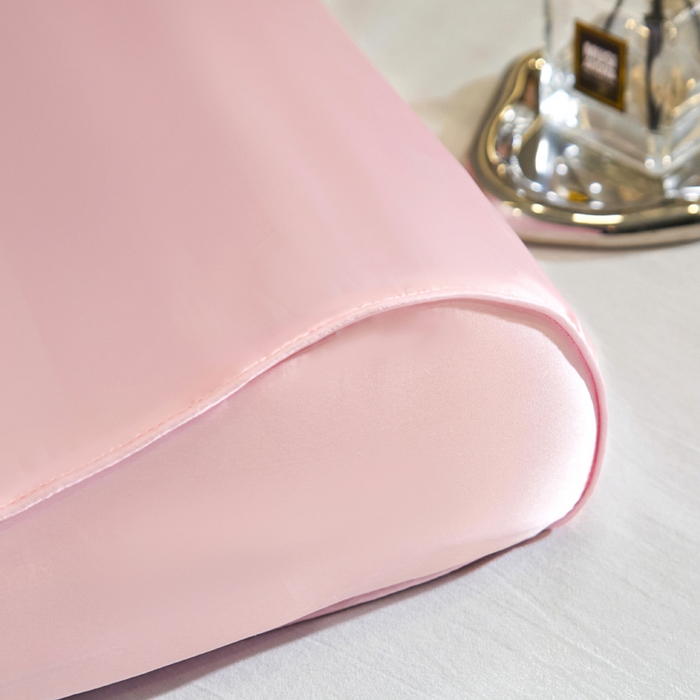 91家纺网 家纺一手货源 找家纺 凯森家纺 双面纯真丝乳胶枕套100%桑蚕丝记忆枕枕芯套丝绸缎面成人40x60cm记忆枕枕头套50x30儿童枕套 少女粉