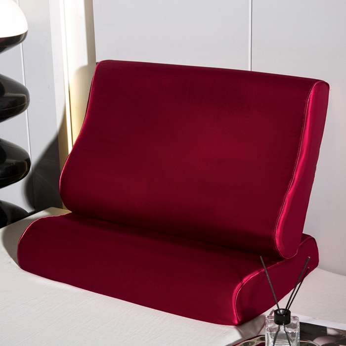 91家纺网 家纺一手货源 找家纺 凯森家纺 双面纯真丝乳胶枕套100%桑蚕丝记忆枕枕芯套丝绸缎面成人40x60cm记忆枕枕头套50x30儿童枕套 樱桃红