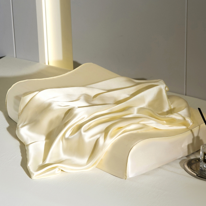 91家纺网 家纺一手货源 找家纺 凯森家纺 双面纯真丝乳胶枕套100%桑蚕丝记忆枕枕芯套丝绸缎面成人40x60cm记忆枕枕头套50x30儿童枕套 太空白