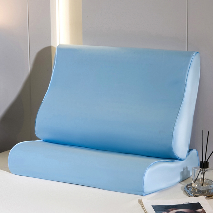 91家纺网 家纺一手货源 找家纺 凯森家纺 双面纯真丝乳胶枕套100%桑蚕丝记忆枕枕芯套丝绸缎面成人40x60cm记忆枕枕头套50x30儿童枕套 雾霾蓝