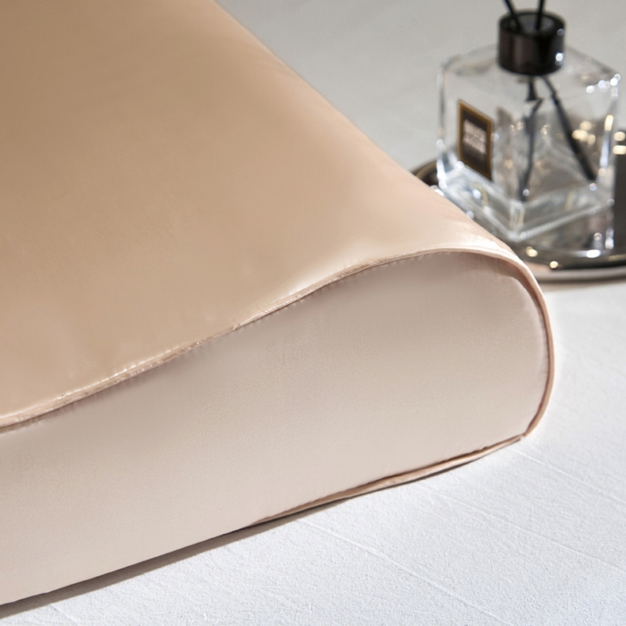 91家纺网 家纺一手货源 找家纺 凯森家纺 双面纯真丝乳胶枕套100%桑蚕丝记忆枕枕芯套丝绸缎面成人40x60cm记忆枕枕头套50x30儿童枕套 香槟玉