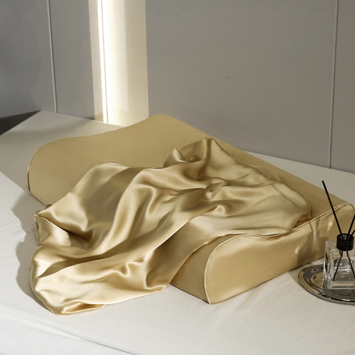 91家纺网 家纺一手货源 找家纺 凯森家纺 双面纯真丝乳胶枕套100%桑蚕丝记忆枕枕芯套丝绸缎面成人40x60cm记忆枕枕头套50x30儿童枕套 麦穗金