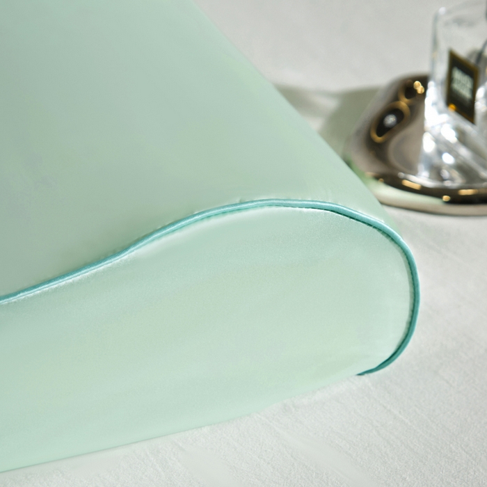 91家纺网 家纺一手货源 找家纺 凯森家纺 双面纯真丝乳胶枕套100%桑蚕丝记忆枕枕芯套丝绸缎面成人40x60cm记忆枕枕头套50x30儿童枕套 牛油果绿