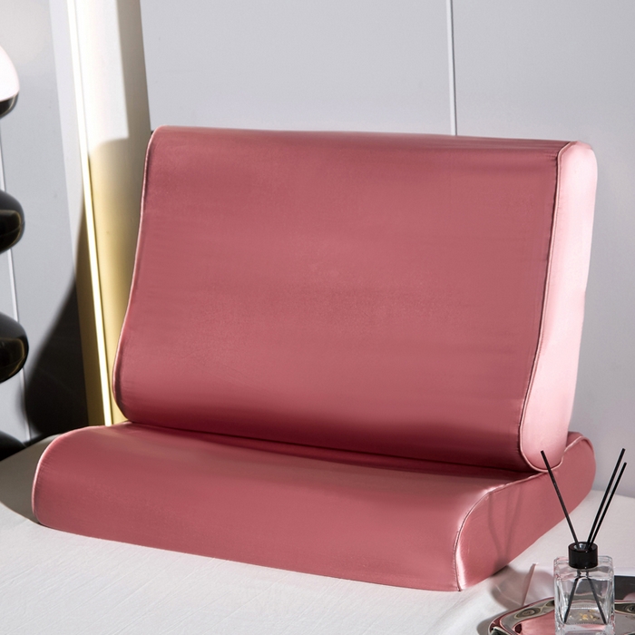 91家纺网 家纺一手货源 找家纺 凯森家纺 双面纯真丝乳胶枕套100%桑蚕丝记忆枕枕芯套丝绸缎面成人40x60cm记忆枕枕头套50x30儿童枕套 樱花粉