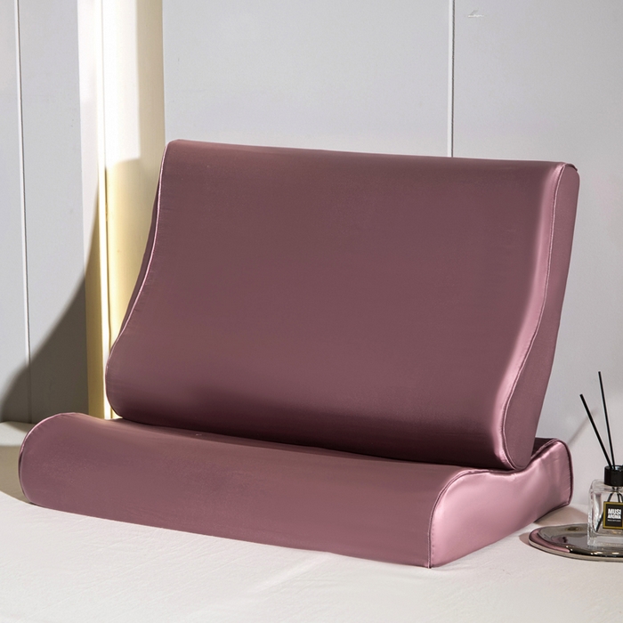 91家纺网 家纺一手货源 找家纺 凯森家纺 双面纯真丝乳胶枕套100%桑蚕丝记忆枕枕芯套丝绸缎面成人40x60cm记忆枕枕头套50x30儿童枕套 豆沙紫