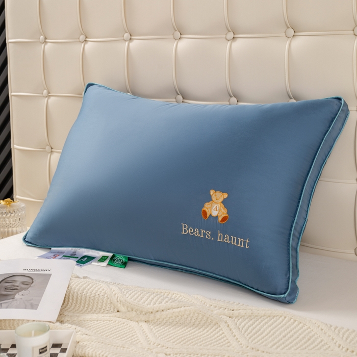 91家纺网 家纺一手货源 找家纺 （总）怡薇格枕芯 2025新款60支全棉贡缎铂金小熊五星级酒店民宿枕头枕芯柔软