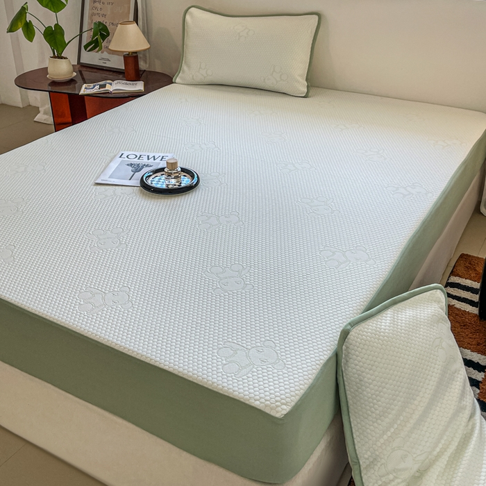 91家纺网 家纺一手货源 找家纺 （总）花满路 2025新款提花凉豆豆床笠款床席三件套