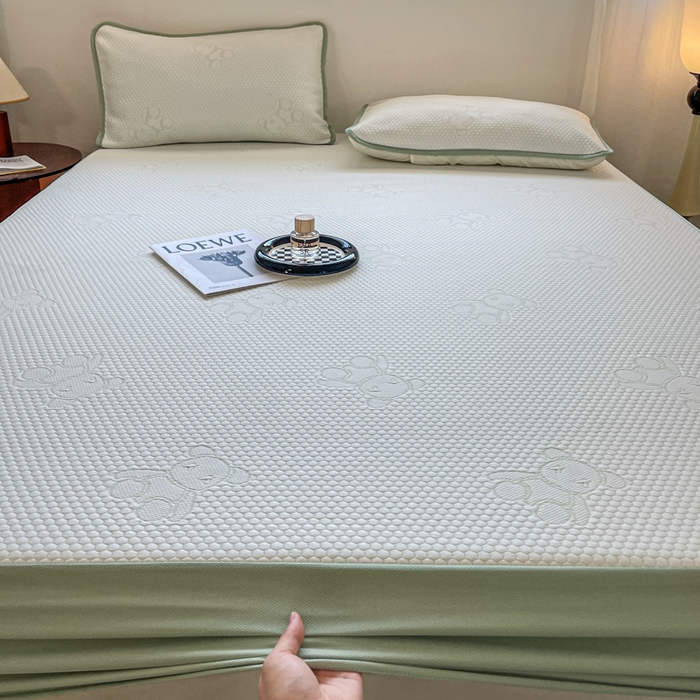 91家纺网 家纺一手货源 找家纺 （总）花满路 2025新款提花凉豆豆床笠款床席三件套