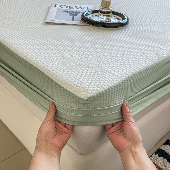 91家纺网 家纺一手货源 找家纺 （总）花满路 2025新款提花凉豆豆床笠款床席三件套