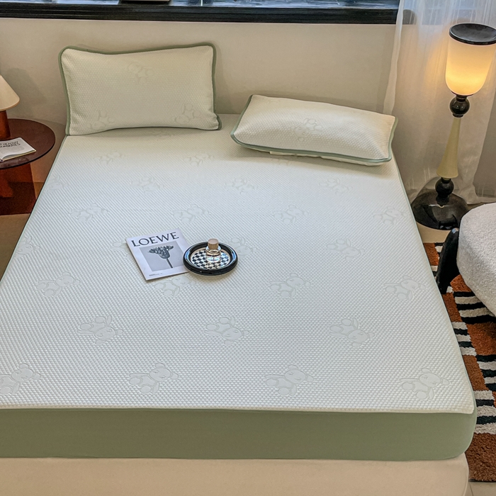 91家纺网 家纺一手货源 找家纺 （总）花满路 2025新款提花凉豆豆床笠款床席三件套