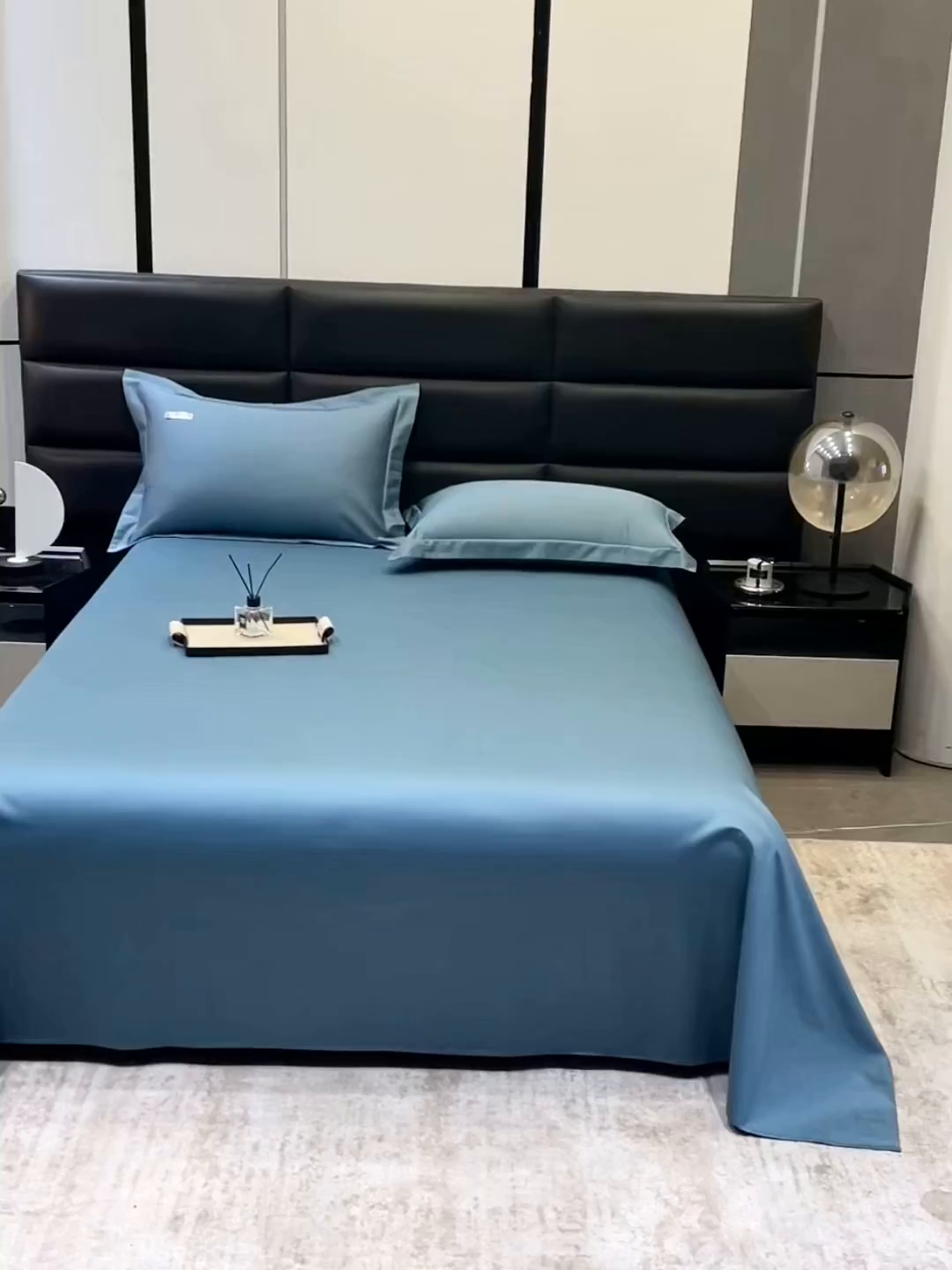 91家纺网 家纺一手货源 找家纺 （总）凯森家纺 高端新疆100支长绒棉床单单件纯棉全棉单双人贡缎加厚被单三件套简约纯色床单床笠