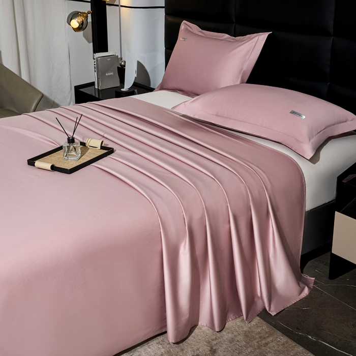 91家纺网 家纺一手货源 找家纺 （总）凯森家纺 高端新疆100支长绒棉床单单件纯棉全棉单双人贡缎加厚被单三件套简约纯色床单床笠