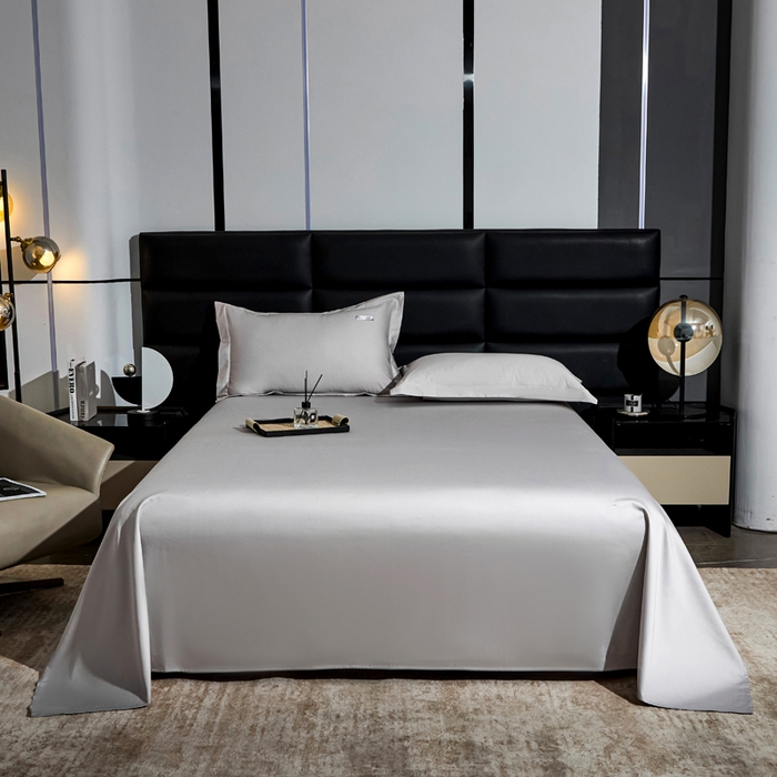 91家纺网 家纺一手货源 找家纺 （总）凯森家纺 高端新疆100支长绒棉床单单件纯棉全棉单双人贡缎加厚被单三件套简约纯色床单床笠