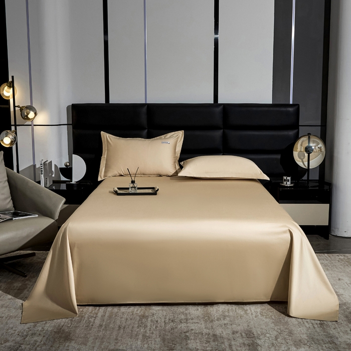 91家纺网 家纺一手货源 找家纺 （总）凯森家纺 高端新疆100支长绒棉床单单件纯棉全棉单双人贡缎加厚被单三件套简约纯色床单床笠