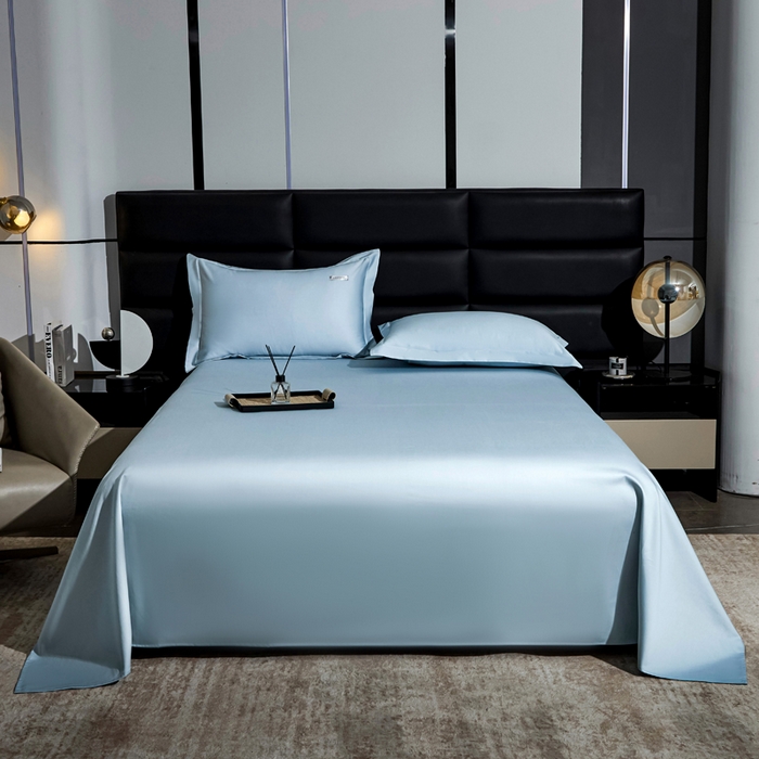 91家纺网 家纺一手货源 找家纺 （总）凯森家纺 高端新疆100支长绒棉床单单件纯棉全棉单双人贡缎加厚被单三件套简约纯色床单床笠