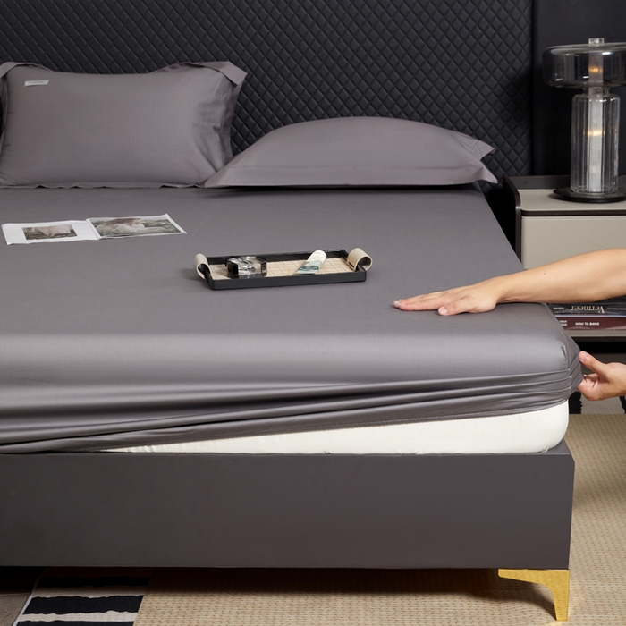 91家纺网 家纺一手货源 找家纺 （总）凯森家纺 高端新疆100支长绒棉床单单件纯棉全棉单双人贡缎加厚被单三件套简约纯色床单床笠