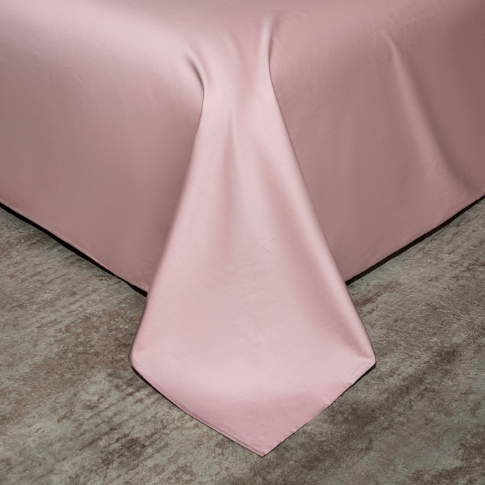 91家纺网 家纺一手货源 找家纺 凯森家纺 高端新疆100支长绒棉床单单件纯棉全棉单双人贡缎加厚被单三件套简约纯色床单床笠 床单-梦幻粉