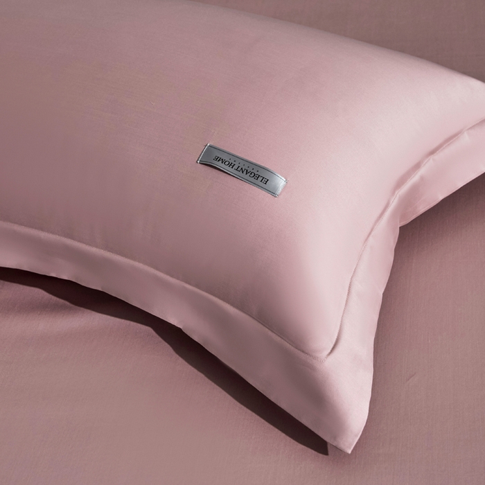 91家纺网 家纺一手货源 找家纺 凯森家纺 高端新疆100支长绒棉床单单件纯棉全棉单双人贡缎加厚被单三件套简约纯色床单床笠 床单-梦幻粉