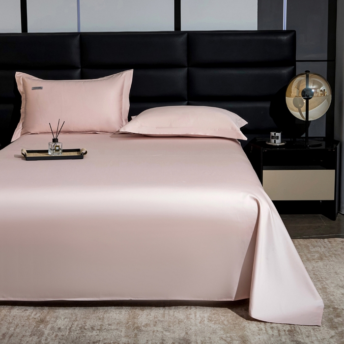 91家纺网 家纺一手货源 找家纺 凯森家纺 高端新疆100支长绒棉床单单件纯棉全棉单双人贡缎加厚被单三件套简约纯色床单床笠 床单-初荷