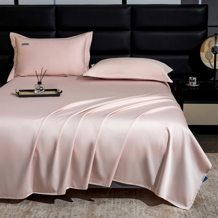 91家纺网 家纺一手货源 找家纺 凯森家纺 高端新疆100支长绒棉床单单件纯棉全棉单双人贡缎加厚被单三件套简约纯色床单床笠 床单-初荷