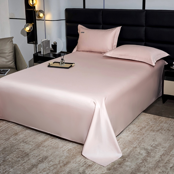 91家纺网 家纺一手货源 找家纺 凯森家纺 高端新疆100支长绒棉床单单件纯棉全棉单双人贡缎加厚被单三件套简约纯色床单床笠 床单-初荷