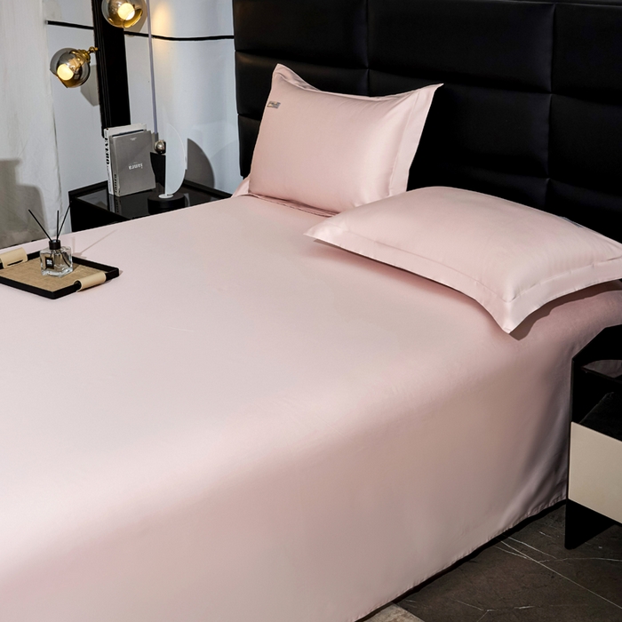 91家纺网 家纺一手货源 找家纺 凯森家纺 高端新疆100支长绒棉床单单件纯棉全棉单双人贡缎加厚被单三件套简约纯色床单床笠 床单-初荷