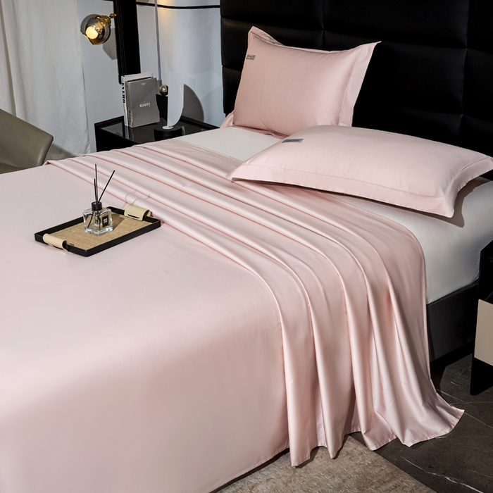 91家纺网 家纺一手货源 找家纺 凯森家纺 高端新疆100支长绒棉床单单件纯棉全棉单双人贡缎加厚被单三件套简约纯色床单床笠 床单-初荷