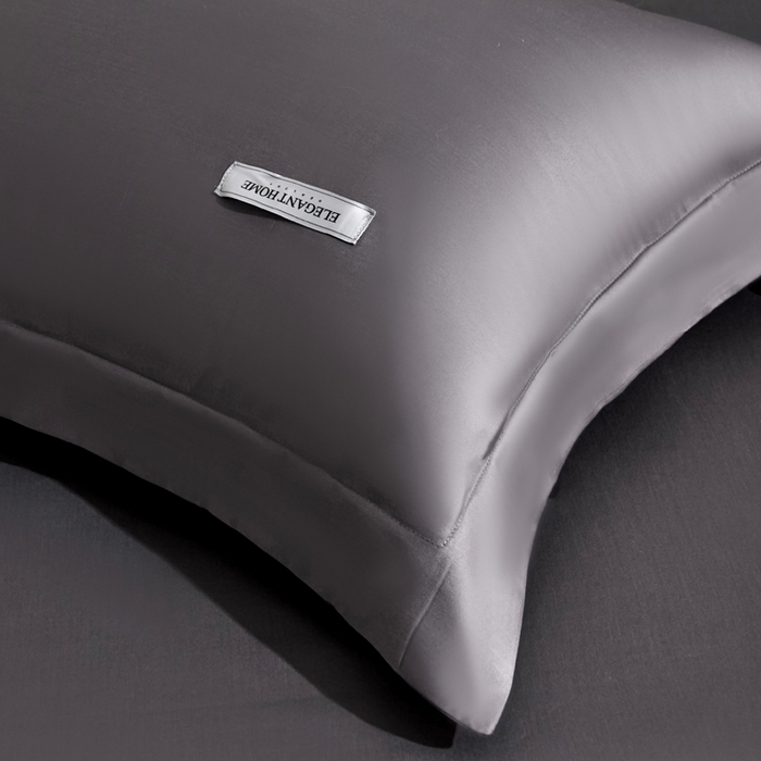 91家纺网 家纺一手货源 找家纺 凯森家纺 高端新疆100支长绒棉床单单件纯棉全棉单双人贡缎加厚被单三件套简约纯色床单床笠 床单-商务灰