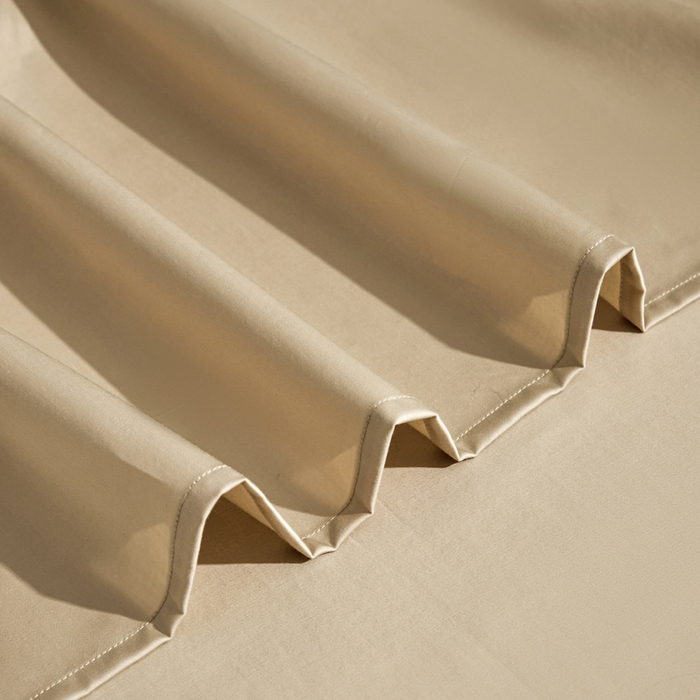 91家纺网 家纺一手货源 找家纺 凯森家纺 高端新疆100支长绒棉床单单件纯棉全棉单双人贡缎加厚被单三件套简约纯色床单床笠 床单-烟灰紫