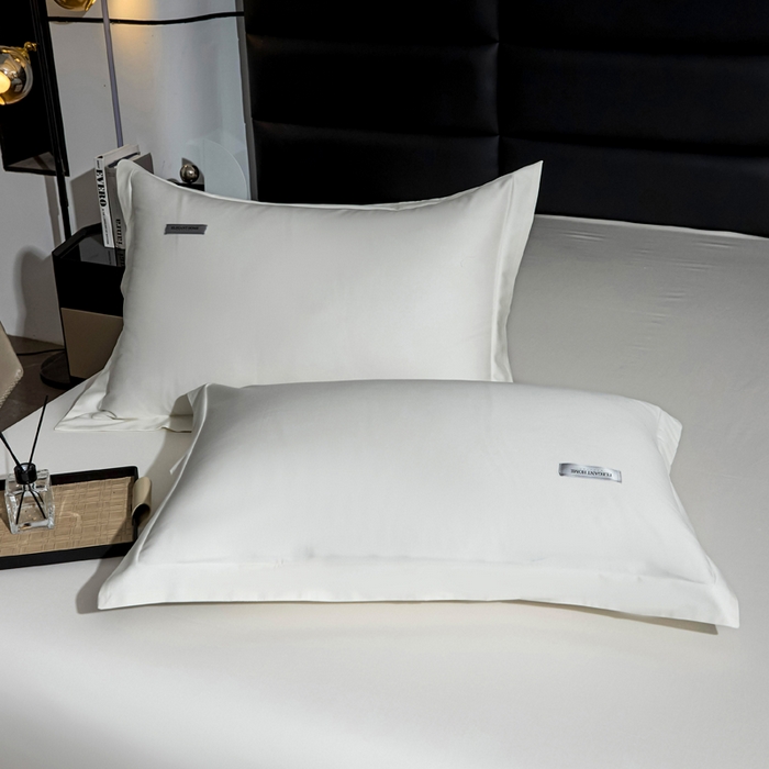 91家纺网 家纺一手货源 找家纺 凯森家纺 高端新疆100支长绒棉床单单件纯棉全棉单双人贡缎加厚被单三件套简约纯色床单床笠 床单-月光白