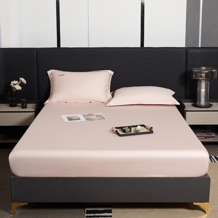 91家纺网 家纺一手货源 找家纺 凯森家纺 高端新疆100支长绒棉床单单件纯棉全棉单双人贡缎加厚被单三件套简约纯色床单床笠 床笠-初荷