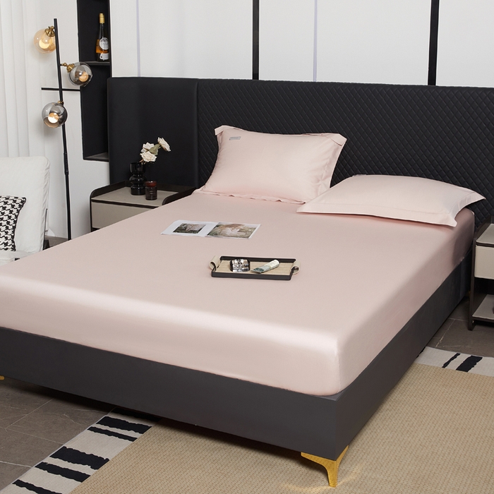 91家纺网 家纺一手货源 找家纺 凯森家纺 高端新疆100支长绒棉床单单件纯棉全棉单双人贡缎加厚被单三件套简约纯色床单床笠 床笠-初荷