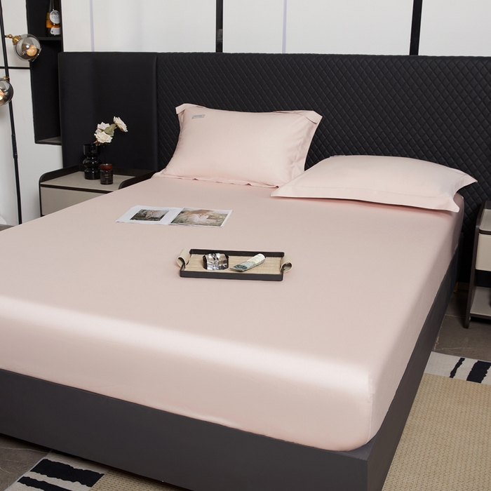 91家纺网 家纺一手货源 找家纺 凯森家纺 高端新疆100支长绒棉床单单件纯棉全棉单双人贡缎加厚被单三件套简约纯色床单床笠 床笠-初荷