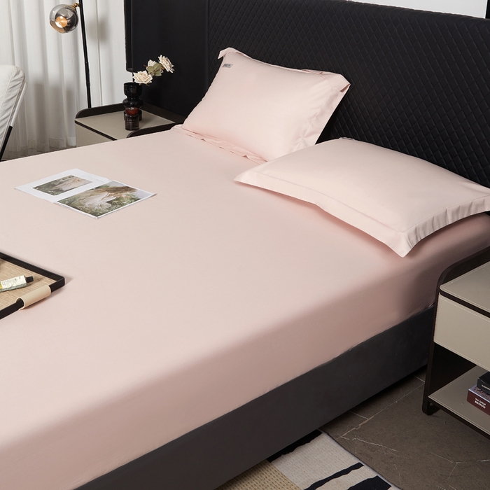 91家纺网 家纺一手货源 找家纺 凯森家纺 高端新疆100支长绒棉床单单件纯棉全棉单双人贡缎加厚被单三件套简约纯色床单床笠 床笠-初荷