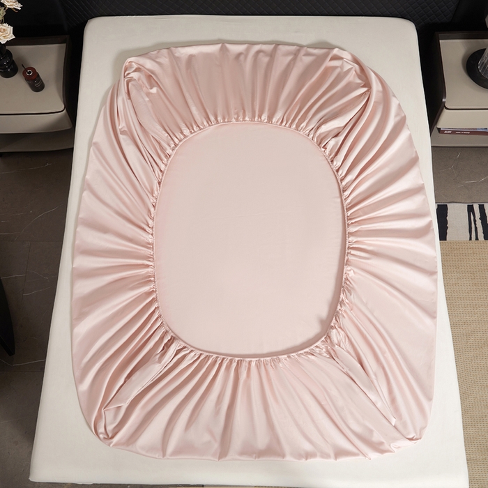 91家纺网 家纺一手货源 找家纺 凯森家纺 高端新疆100支长绒棉床单单件纯棉全棉单双人贡缎加厚被单三件套简约纯色床单床笠 床笠-初荷