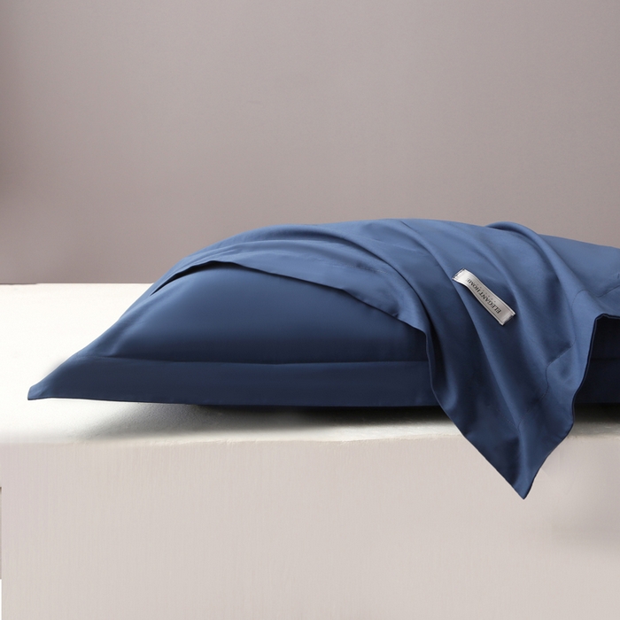 91家纺网 家纺一手货源 找家纺 （总）凯森家纺 100支长绒棉枕套一对装家用纯色枕头套全棉纯棉高级感贡缎枕芯套30x5040X60cm48x74单人