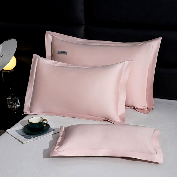 91家纺网 家纺一手货源 找家纺 凯森家纺 100支长绒棉枕套一对装家用纯色枕头套全棉纯棉高级感贡缎枕芯套30x5040X60cm48x74单人 初荷