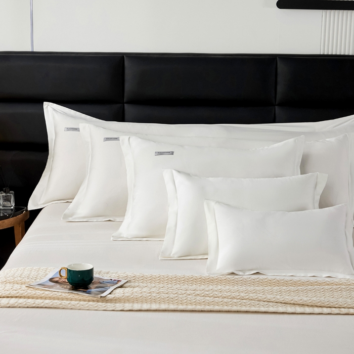 91家纺网 家纺一手货源 找家纺 凯森家纺 100支长绒棉枕套一对装家用纯色枕头套全棉纯棉高级感贡缎枕芯套30x5040X60cm48x74单人 月光白