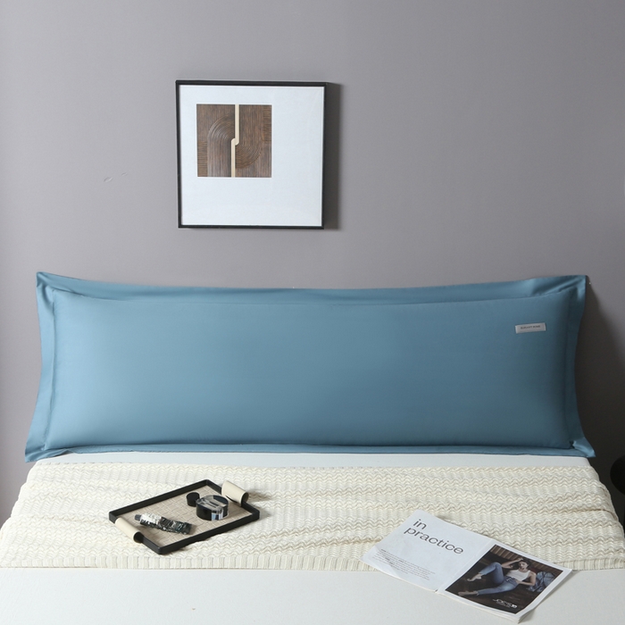 91家纺网 家纺一手货源 找家纺 凯森家纺 新疆100支长绒棉双人情侣枕套全棉贡缎长枕套1.2米1.5米枕芯套加长1米8枕头套纯色枕皮 群青蓝