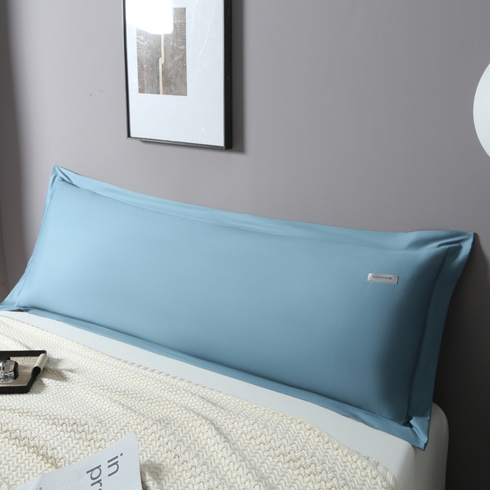 91家纺网 家纺一手货源 找家纺 凯森家纺 新疆100支长绒棉双人情侣枕套全棉贡缎长枕套1.2米1.5米枕芯套加长1米8枕头套纯色枕皮 群青蓝