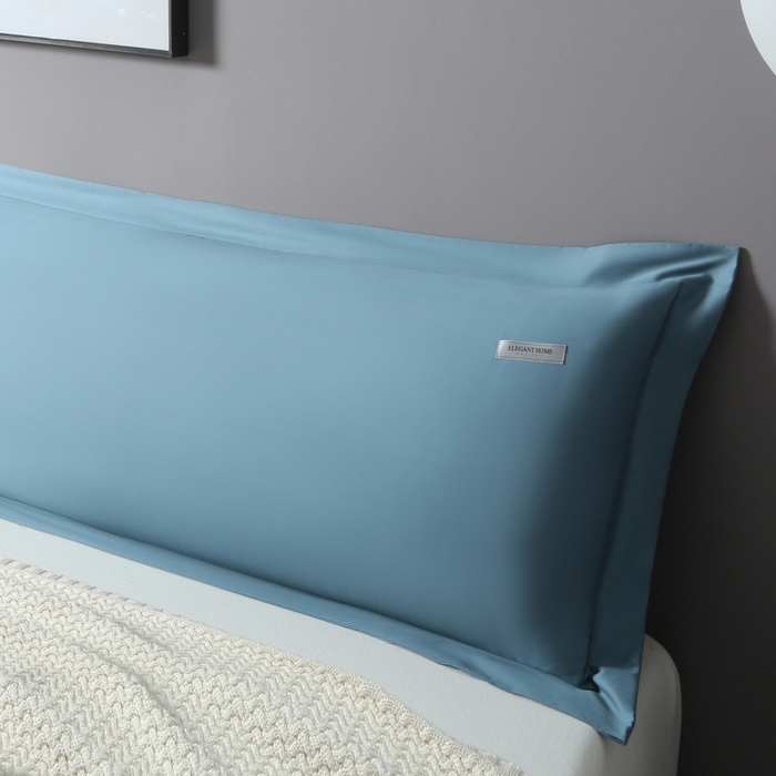 91家纺网 家纺一手货源 找家纺 凯森家纺 新疆100支长绒棉双人情侣枕套全棉贡缎长枕套1.2米1.5米枕芯套加长1米8枕头套纯色枕皮 群青蓝