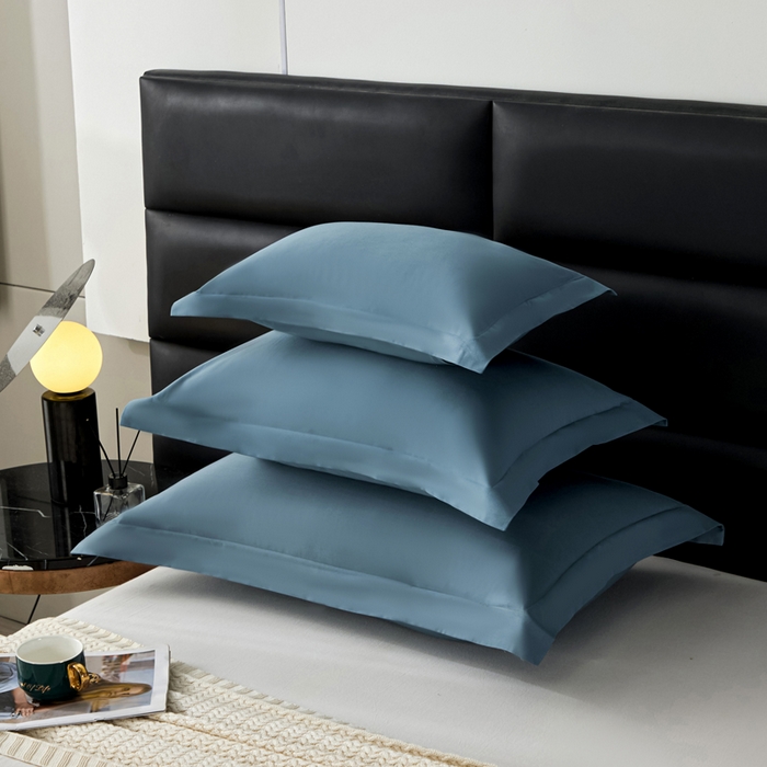 91家纺网 家纺一手货源 找家纺 凯森家纺 新疆100支长绒棉双人情侣枕套全棉贡缎长枕套1.2米1.5米枕芯套加长1米8枕头套纯色枕皮 群青蓝
