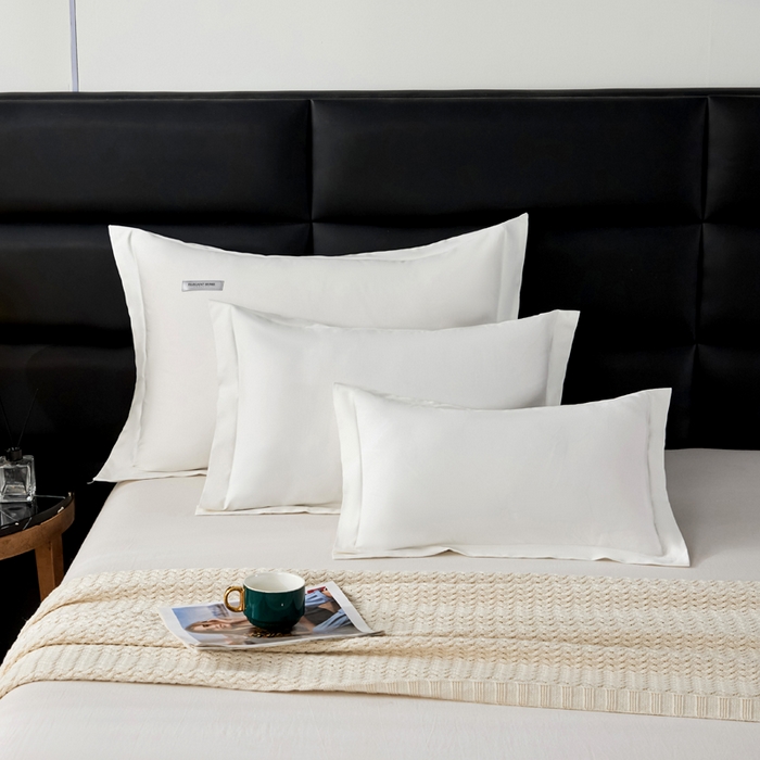 91家纺网 家纺一手货源 找家纺 凯森家纺 新疆100支长绒棉双人情侣枕套全棉贡缎长枕套1.2米1.5米枕芯套加长1米8枕头套纯色枕皮 月光白